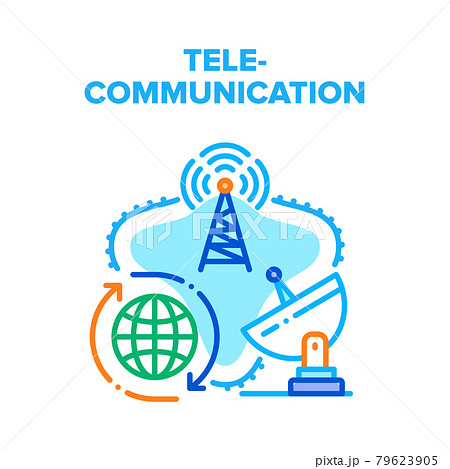 Telecommunication Technology Vector Concept Color Telecommunication Technology Vector Concept Color 79623905
