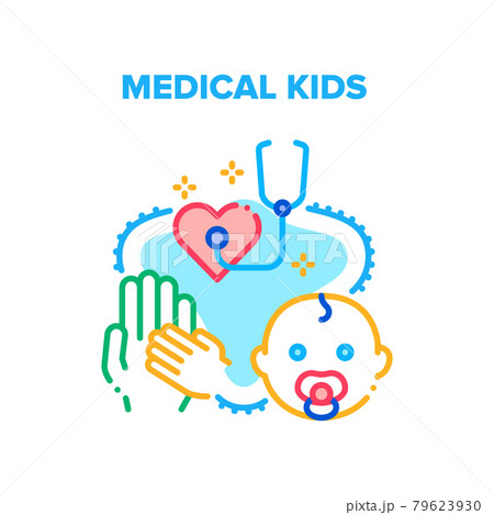 Medical Kids Vector Concept Color Illustration 79623930