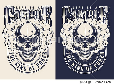 Set of casino emblems with skull Set of casino emblems with skull 79624320