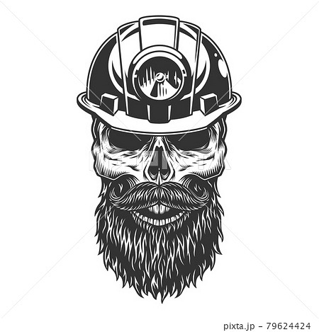Skull in the miner helmet 79624424