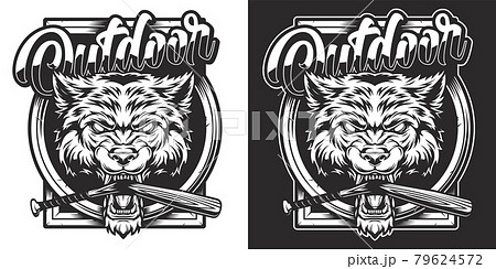 Vintage wildlife monochrome emblem 79624572