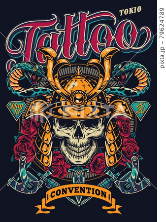Tattoo convention in Tokio colorful poster 79624789