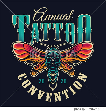 Vintage tattoo studio colorful badge Vintage tattoo studio colorful badge 79624806