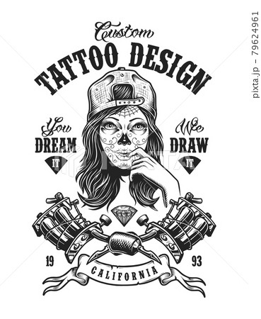 Vintage tattoo monochrome badge 79624961