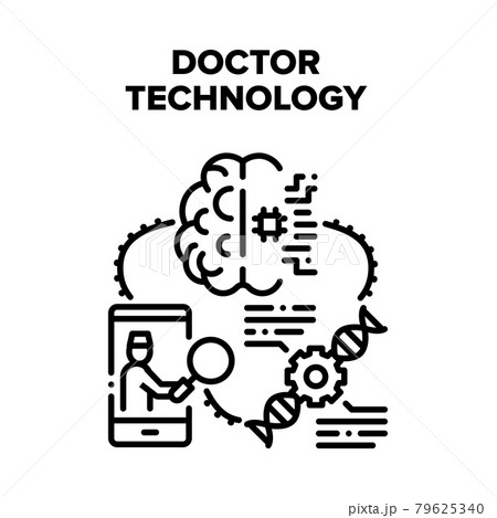 Doctor Technology Innovation Vector Black Illustration 79625340