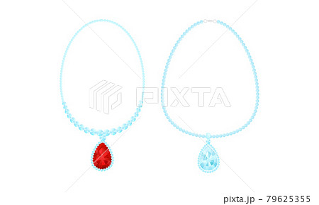 Necklace as Jewellery or Jewelry Item and Personal Adornment Vector Set Necklace as Jewellery or Jewelry Item and Personal Adornment Vector Set 79625355