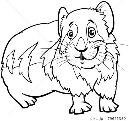 cartoon pika animal character coloring book page 79625380