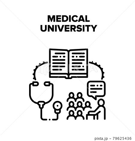 Medical University Education Vector Black Illustration 79625436
