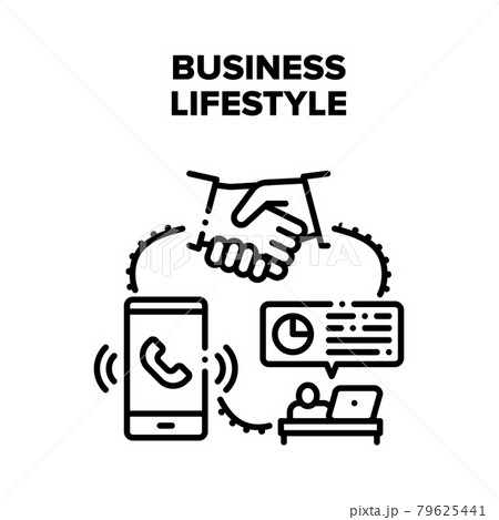 Business Lifestyle Occupation Vector Black Illustration 79625441