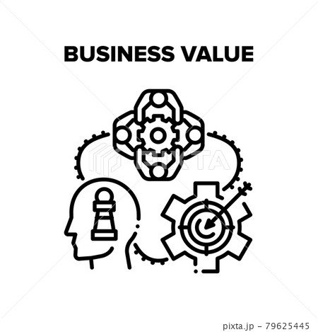 Business Value Increasing Vector Black Illustration Business Value Increasing Vector Black Illustration 79625445