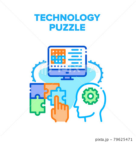 Technology Puzzle Strategy Vector Concept Color 79625471