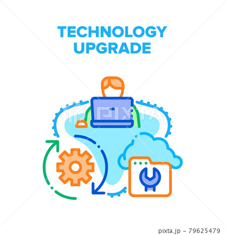 Technology Upgrade Process Vector Concept Color Technology Upgrade Process Vector Concept Color 79625479