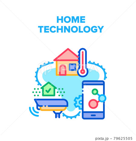 Home Technology Vector Concept Color Illustration 79625505