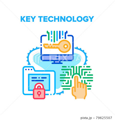 Key Technology Cyber System Vector Concept Color 79625507