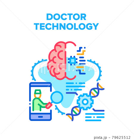 Doctor Technology Innovation Vector Concept Color Doctor Technology Innovation Vector Concept Color 79625512