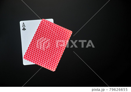 playing cards with ace on dark reflective background 79626655