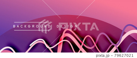 Abstract gradient background with wave line with shadow effect. Geometric composition. 3D shadow effects and fluid gradients Abstract gradient background with wave line with shadow effect. Geometric composition. 3D shadow effects and fluid gradients 79627021