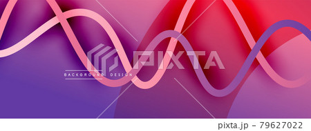Abstract gradient background with wave line with shadow effect. Geometric composition. 3D shadow effects and fluid gradients 79627022