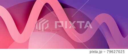Abstract gradient background with wave line with shadow effect. Geometric composition. 3D shadow effects and fluid gradients 79627025