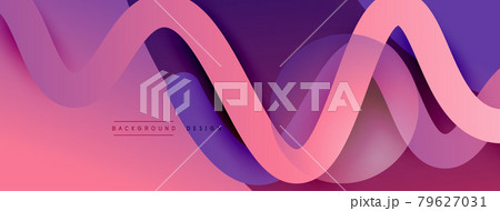 Abstract gradient background with wave line with shadow effect. Geometric composition. 3D shadow effects and fluid gradients Abstract gradient background with wave line with shadow effect. Geometric composition. 3D shadow effects and fluid gradients 79627031