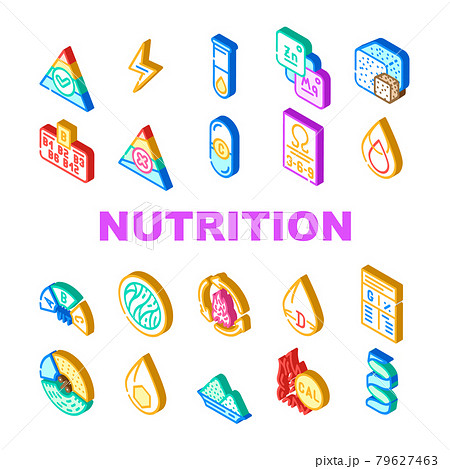 Nutrition Facts Diet Collection Icons Set Vector 79627463