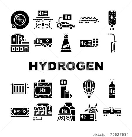 Hydrogen Energy Gas Collection Icons Set Vector Hydrogen Energy Gas Collection Icons Set Vector 79627654