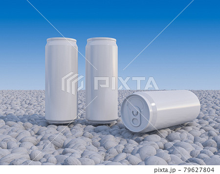 Mockup picture of 3d rendering of white and silver cans. Mockup picture of 3d rendering of white and silver cans. 79627804