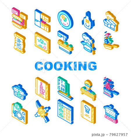 Cooking Courses Lesson Collection Icons Set Vector 79627957
