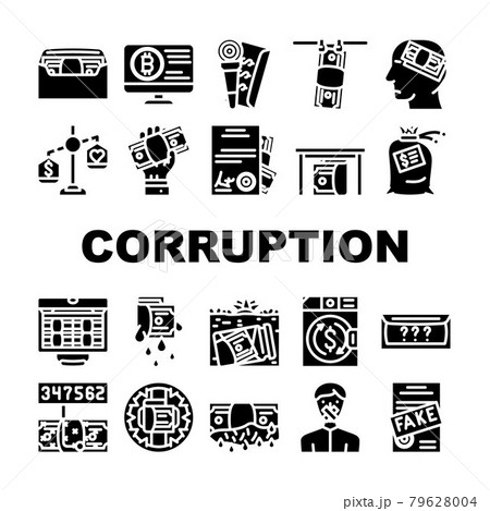 Corruption Problem Collection Icons Set Vector Corruption Problem Collection Icons Set Vector 79628004