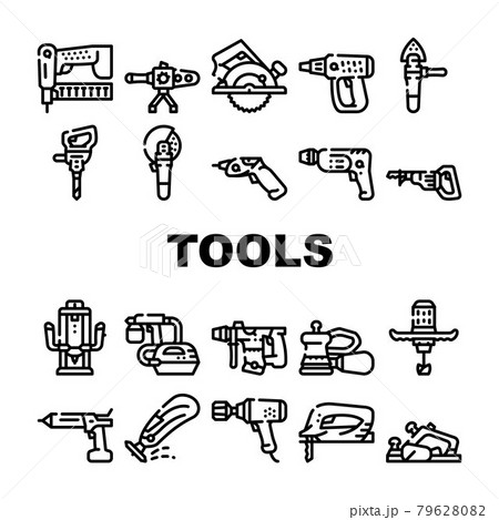 Tools For Building Collection Icons Set Vector Tools For Building Collection Icons Set Vector 79628082