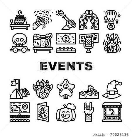 Events And Festival Collection Icons Set Vector Events And Festival Collection Icons Set Vector 79628158