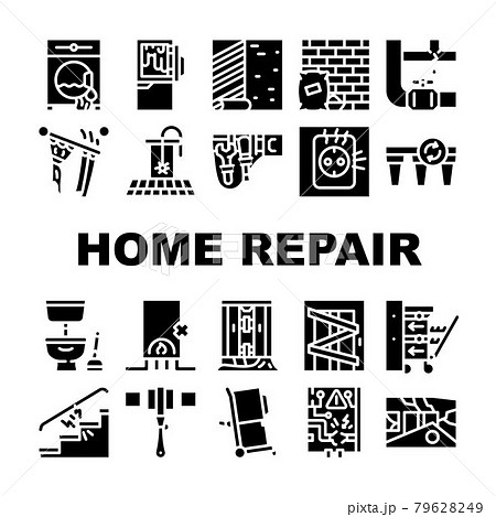 Home Repair Service Collection Icons Set Vector 79628249