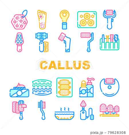 Callus Remover Tool Collection Icons Set Vector Callus Remover Tool Collection Icons Set Vector 79628308