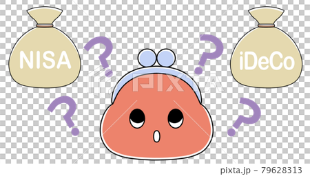 iDeCoとNISAを検討するお財布ちゃん iDeCoとNISAを検討するお財布ちゃん 79628313