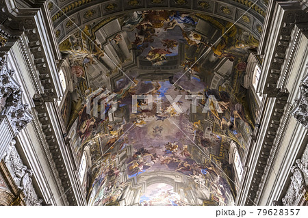 Frescoes of Andrea Pozzo on sant Ignazio church ceilings, Rome, Ital Frescoes of Andrea Pozzo on sant Ignazio church ceilings, Rome, Ital 79628357