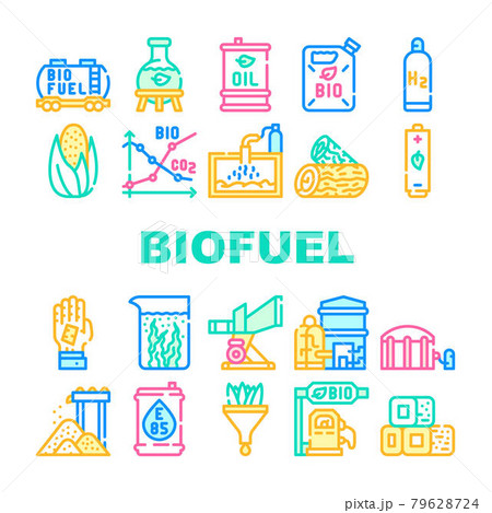 Biofuel Green Energy Collection Icons Set Vector 79628724