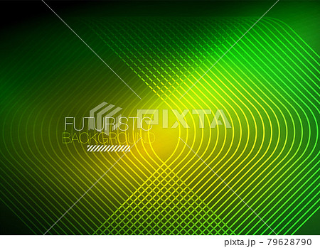 Neon color square shape lines abstract background. Shiny magic energy and motion concept, vector abstract wallpaper background 79628790
