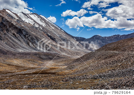 Road in Himalayas near Kardung La pass. Ladakh, India 79629164