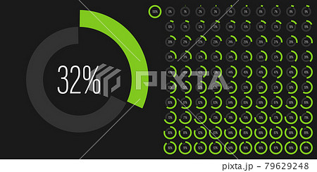 Set of circle percentage progress bar diagrams Set of circle percentage progress bar diagrams 79629248