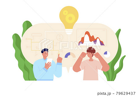 Creative group working. Young creatives, collaboration diversity minds. Coworkers studio agency, professional creator team utter vector concept 79629437