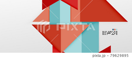 Shiny color triangles and geometric shapes vector abstract background 79629895