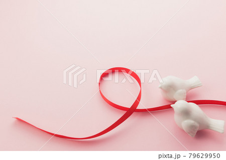 Valentine on the pink background. Love for two 79629950