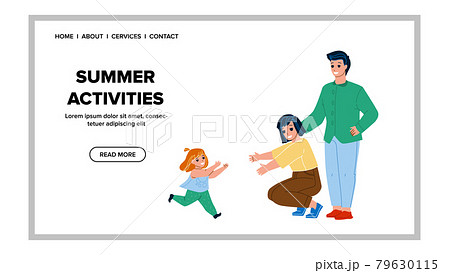 Family Summer Activities In Park On Holiday Vector Family Summer Activities In Park On Holiday Vector 79630115