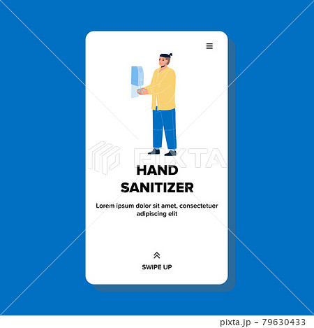 Hand Sanitizer Using Man For Palm Hygiene Vector Hand Sanitizer Using Man For Palm Hygiene Vector 79630433