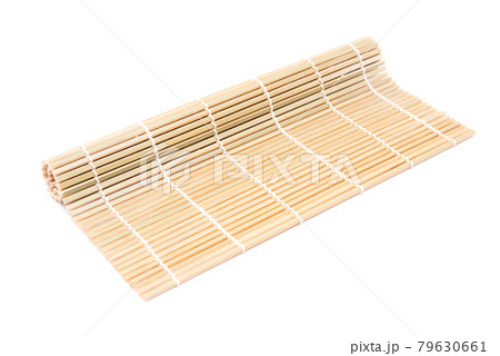 bamboo mat for making japanese sushi isolated on white background bamboo mat for making japanese sushi isolated on white background 79630661