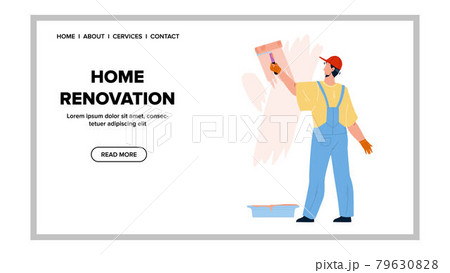 Home Renovation Occupation Of Painter Man Vector 79630828