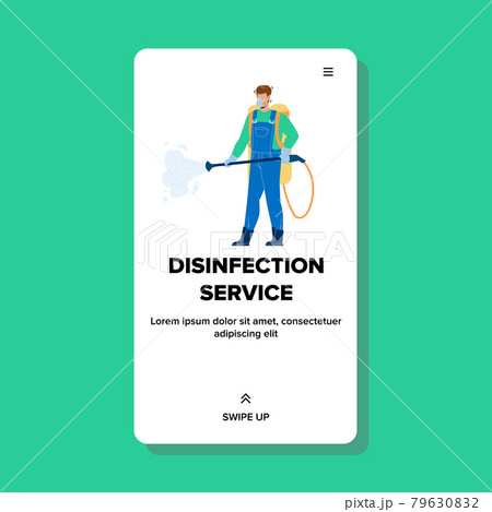 Disinfection Service Worker Disinfecting Vector 79630832