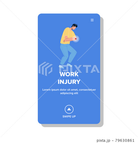 Work Injury Getting Young Man Employee Vector 79630861