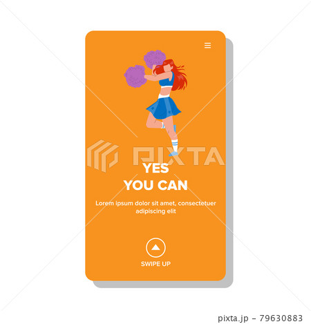 Yes You Can Screaming Cheerleader To Team Vector Yes You Can Screaming Cheerleader To Team Vector 79630883