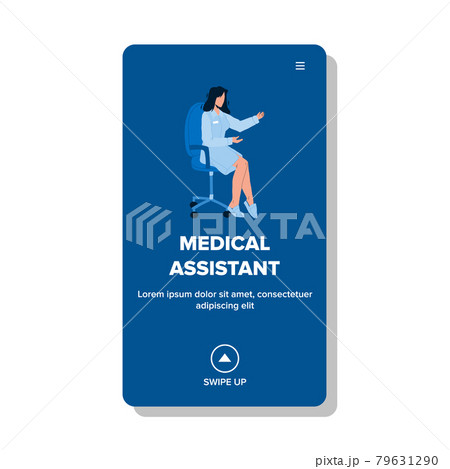 Medical Assistant Woman Sitting On Chair Vector Medical Assistant Woman Sitting On Chair Vector 79631290